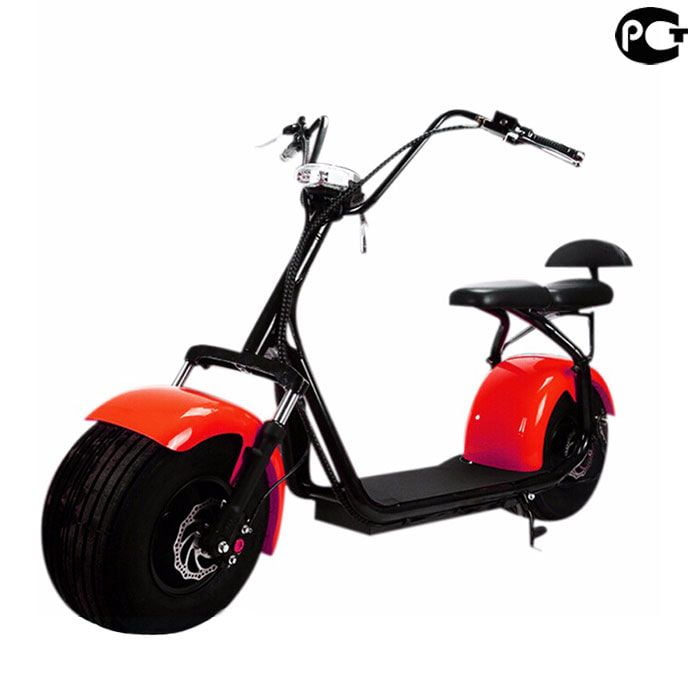 Электроскутер ElectroTown Citycoco harley double seat Красный original